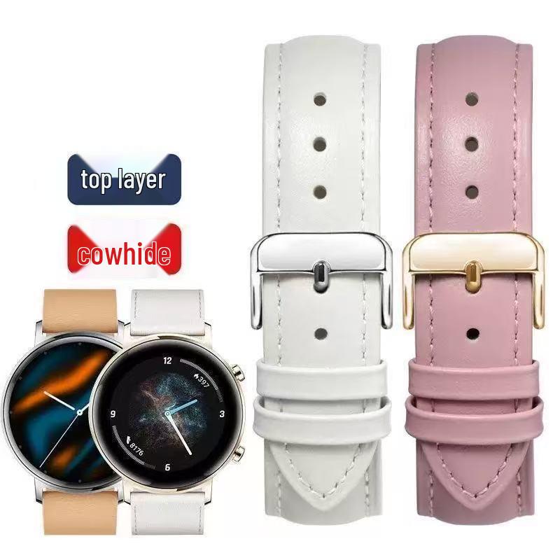 Compatible Genuine Leather Watch Band for Huawei GT2/GT3/GT4/GT5/Pro - Women's Strap for Watch 2/3