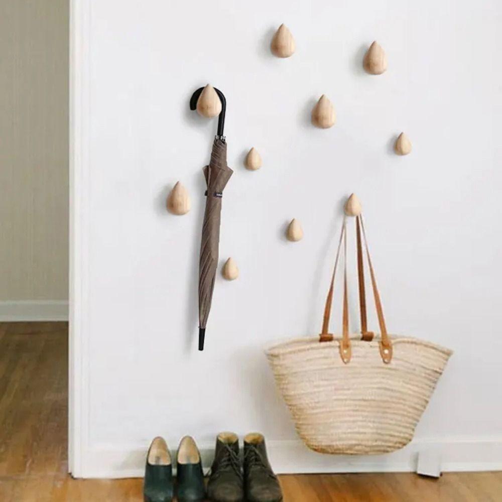 Natural Wood Wall Coat Hook Nordic Solid Wood Hook Versatile Use Wooden Wall Hooks Home Decor