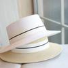 M Standard Flat Top French Retro Straw Top Hat Spring and Summer Fashion Seaside Vacation Leisure Sun Hat Women