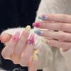 30Pcs 3D False Nails Pearl Flowers Nail Extensions New Almond Nail  Women Use
