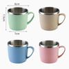 304 Stainless Steel Water Cups Coffee Milk Mugs Double Layer Water Cups Children Cups with Handle Tea Drinks Mugs Drinkware