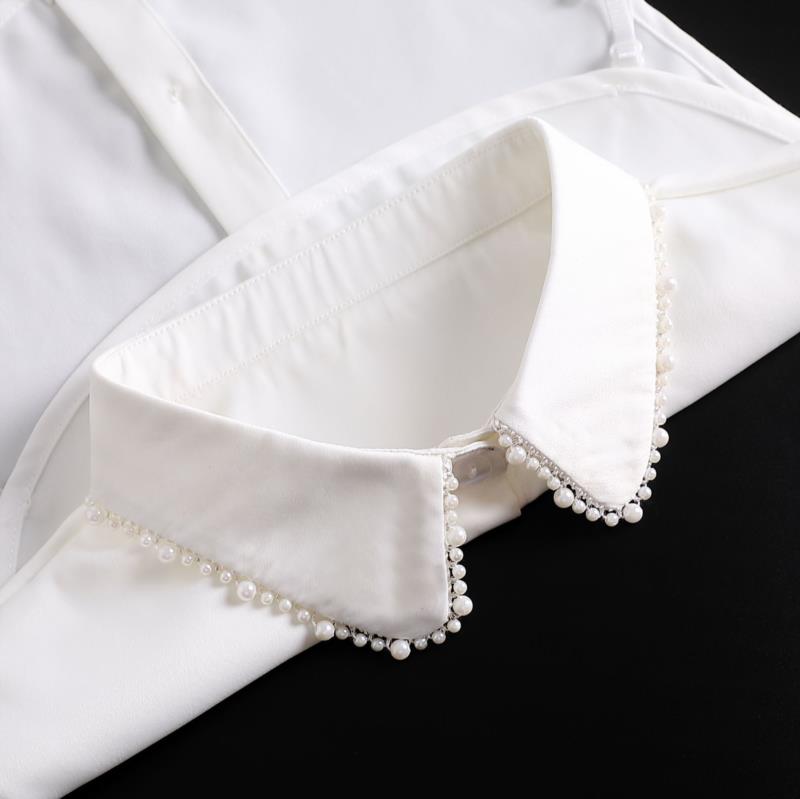 Perfect Match Embroidery Fake Collar Women Lace Detachable Lapel Collar Shirt Top Tie White Ruffles False Collar Woman Removable False Blouse
