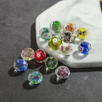20 szt. Rondelle Fasetowany Kształt 10mm 12mm Kryształowy Kwiat Szkło Lampwork Luźne Koraliki Przekładkowe do Akcesoriów do Wyrobu Biżuterii