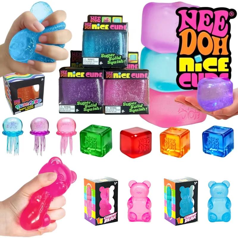 Schylling Needoh Nice Cube Nice-Sicle Fidget Toy Soft Gel Stress Relief Sensory Squeeze Anti Anxiety Toy Kids Adults Focus Adhd