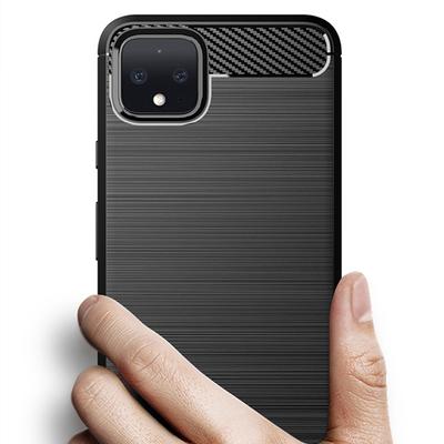 For Pixel4 XL Google Pixel 4XL Silicone Case Luxury Carbon Fiber Back Cover for Google Pixel4xl Shockproof Matte Phone Cases