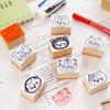 Saw Stamp Cute Small Animals and Wooden Rubber Convenient Made in Japan "I It" Set - Mouse, Gorilla, Cat, Frog, Poodle, Bear. Stamps, Gift, (#84)