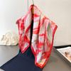 2026 Fashion Spring Summer Women 70Cm Square Scarf Silk Print Satin Beach Scarves Shawl Headband Hijab Bandana Wrap Bufanda