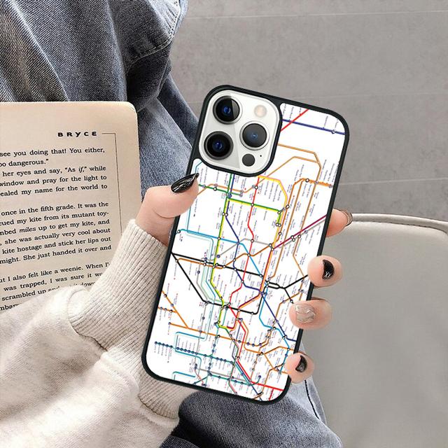 London Underground Tube Map Phone Case Cover for iPhone 17 Air 16 16e 15 13 14 11 12 Pro Max Plus coque fundas Shell