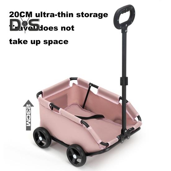 Hundewagen mit 4 Rädern, zusammenklappbar, für kleine Hunde und Katzen, Haustier-Kinderwagen zum Reisen, Einkaufen, Spazierengehen, Spielen