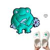 Green Frog DIY PVC Detachable Shoe Accessories - Buckle & Flower Ornaments for Hole Shoes