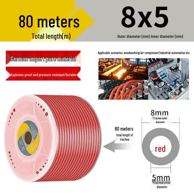 Przezroczysty wysokociśnieniowy wąż powietrzny PU odporny na wybuchy do kompresorów powietrza (Rozmiary: 6/8/10/12/14/16mm)