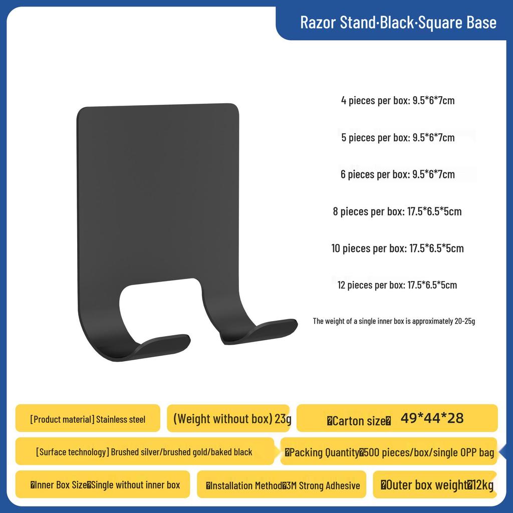 304 Stainless Steel Adhesive Hook, No-Drill Bathroom, Door, Kitchen, Coat & Hat Hook