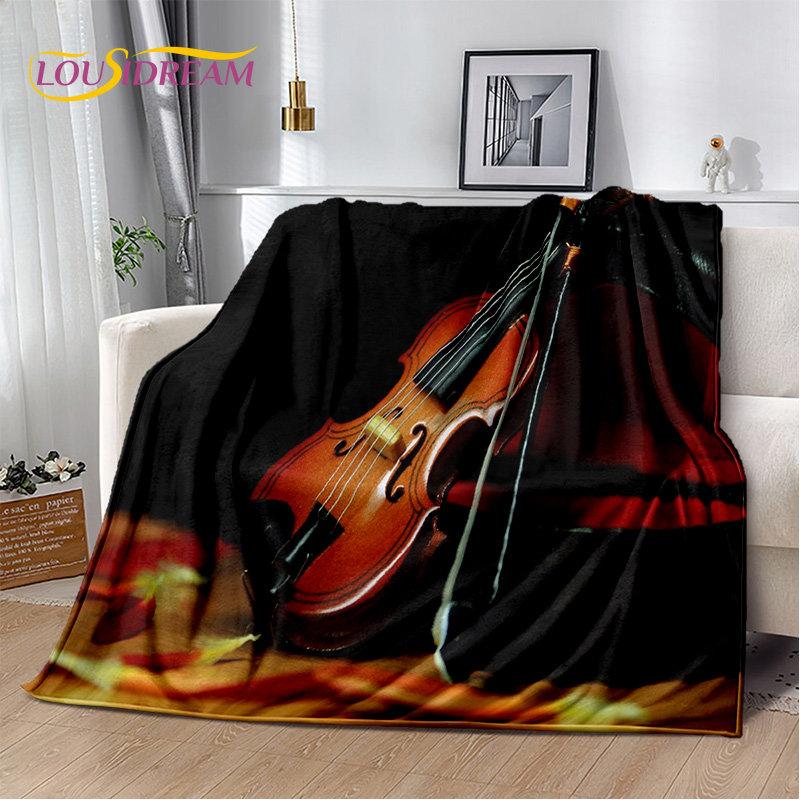 Coperta Morbida in Peluche Strumento Violino Classico Musica, Coperta in Flanella Coperta da Lancio per Soggiorno Camera da Letto Letto Divano Copertura da Picnic