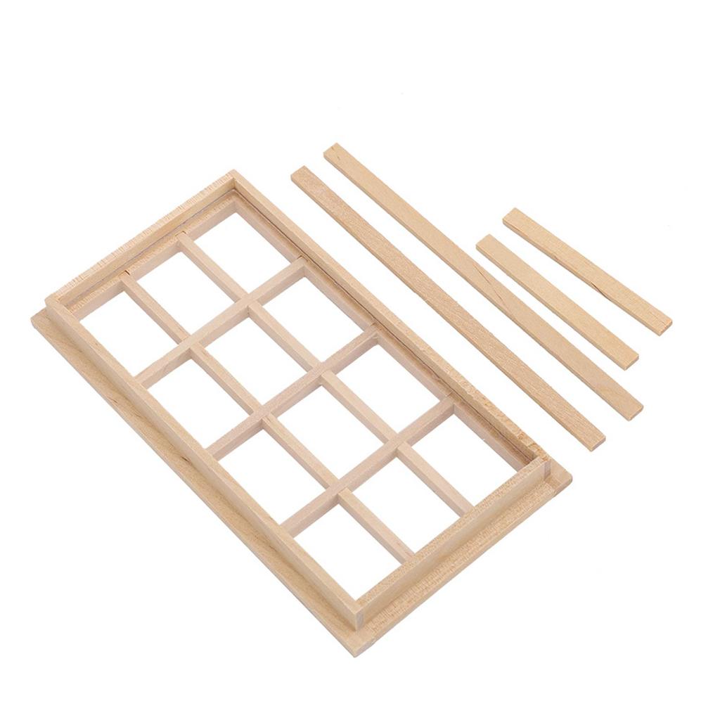 Simulation Window for , 112 Furniture ature Model Wooden 12 Pane Blank Window Accessories Accessories