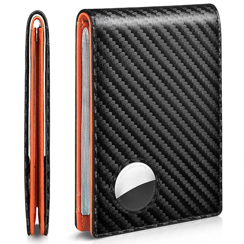 Men's RFID Anti-Theft Multi-Slot Wallet & AirTag Card Locator