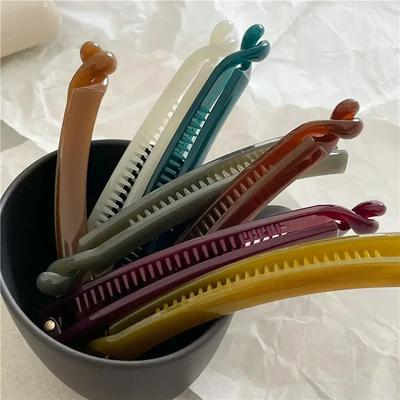 Niedliche einfarbige Bananen-Haarspangen für Frauen Mädchen Haarnadel Stirnband für keine Haarschäden Accessoires Kopfschmuck Ornament