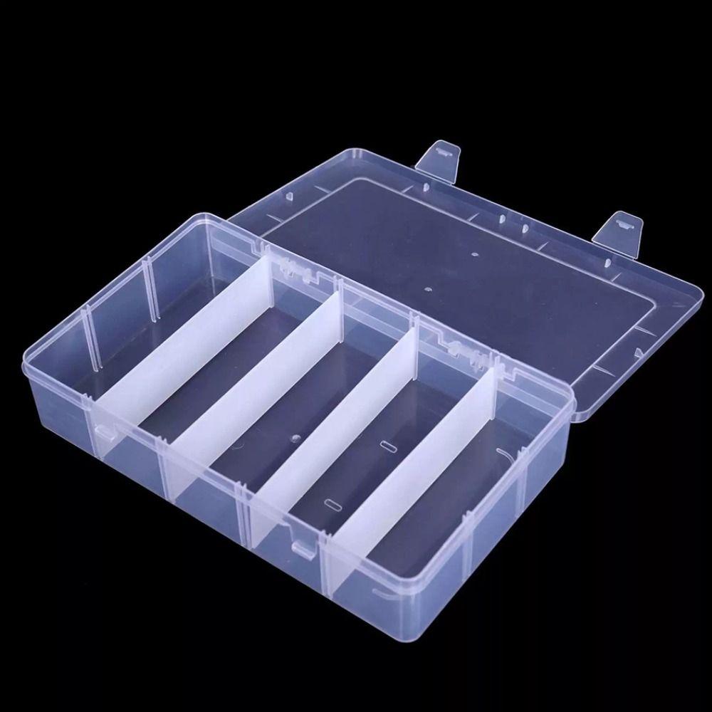 Transparent Tool Storage Box Adjustable Dividers Rectangular Shape Tool Organizer Box Secure Latch Portable