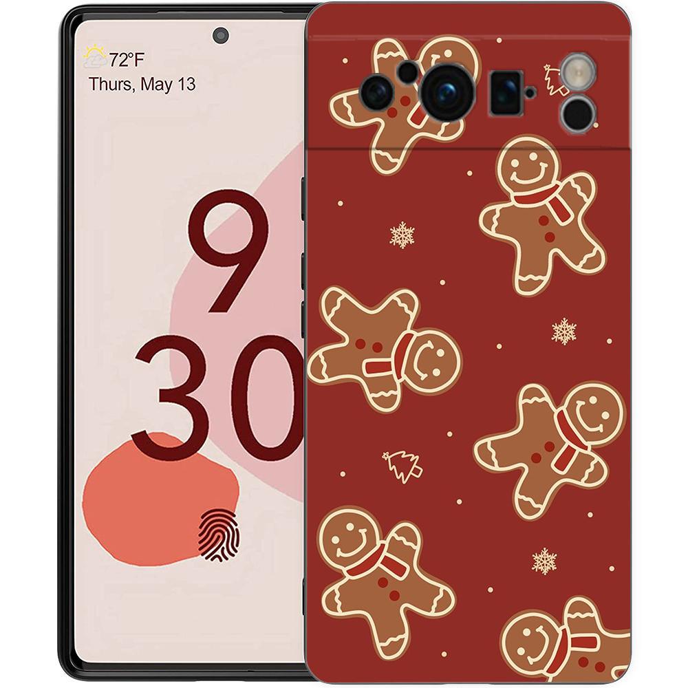 Funny Cartoon New Year Christmas Santa Phone Case For Google Pixel 9 8 7 6 Pro XL 8A 6A 7A 5G Soft TPU Black Cover Fundas