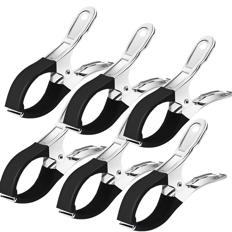 6-30Pcs Durable Stainless Steel Pool Cover Clips with Blue Plastic Handles-Heavy Duty Windproof Spring Clips for Secure Above