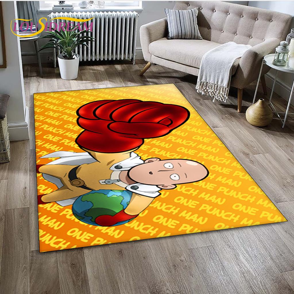 3D ONE PUNCH MAN Anime Cartoon  Area Rug,Carpet Rug for Living Room Bedroom Sofa Doormat Decoration, Kid Play Non-slip Floor Mat
