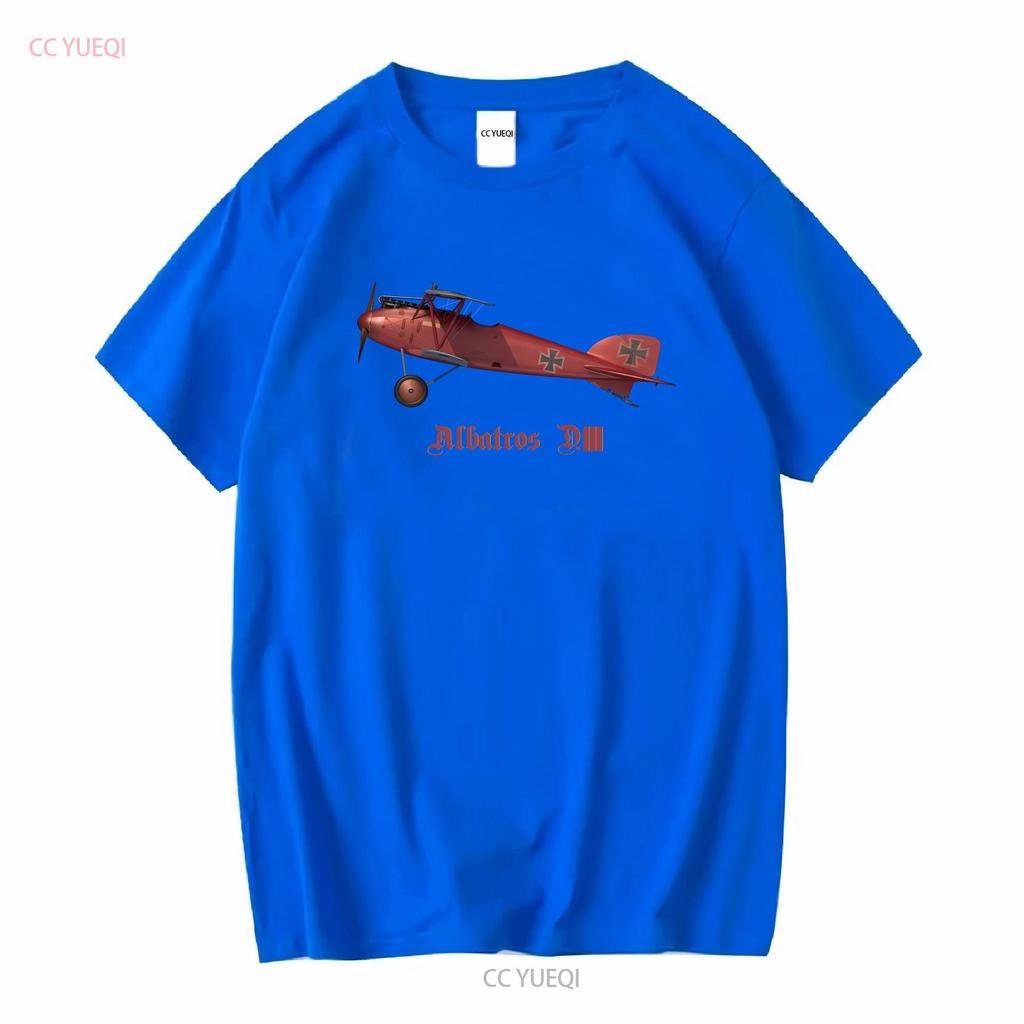 WW1 German Fighter Albatros D III Jersey  T Shirt long or sleeves vintage Washed graphic fashion Versatile Stretched Slightly