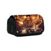Attack Titan On  Anime Pattern Student Double Layer Flip Cover Bag Stationery
