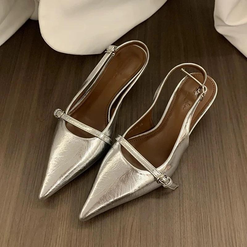 Fashion Pointed Toe Women Sandals Sexy Fashion Shoes Summer Elegant Woman Slippers 2025 Luxury Party Slingback Slides Mujer Zapatillas