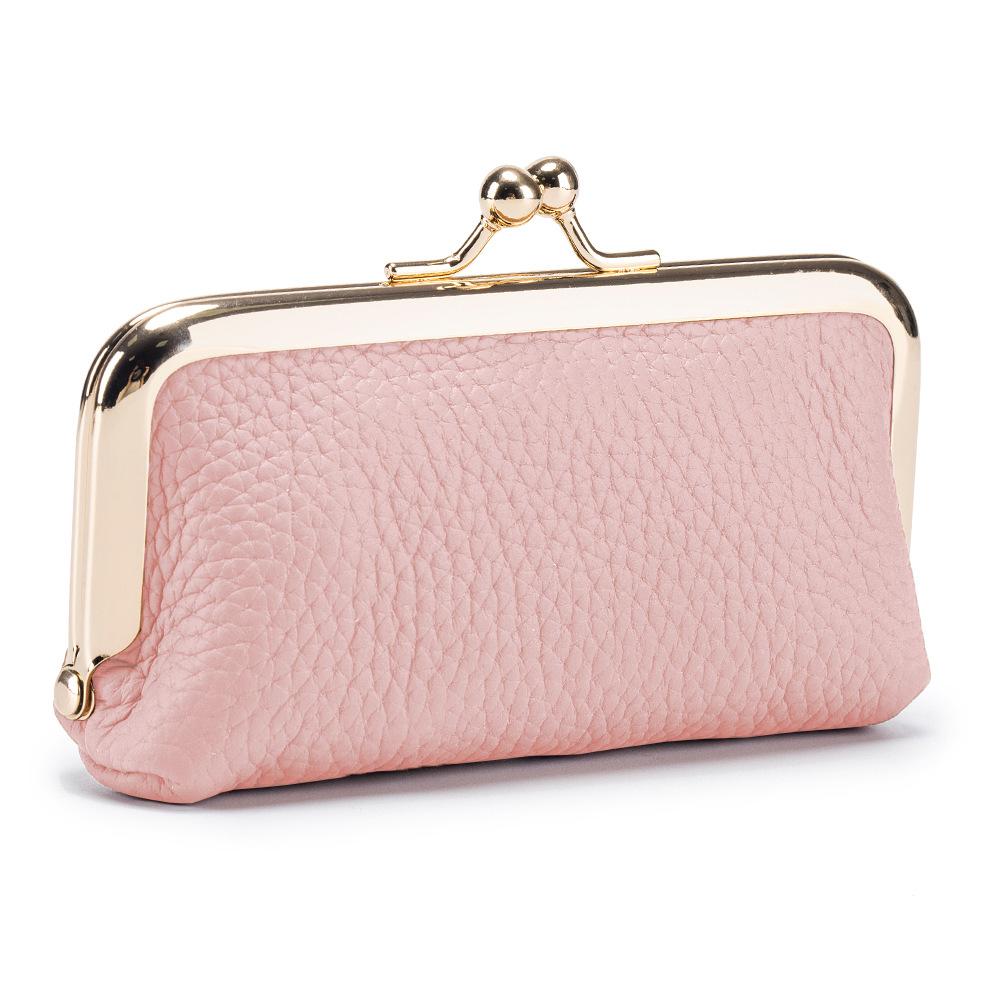 New niche change bag mini first-layer cowhide storage bag women's fashion mouth red envelope small clip bag tide