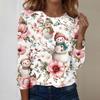 Long Sleeve Shirts For Women Cute Print Graphic Tees Blouses Casual Plus Size Basic Tops Pullover