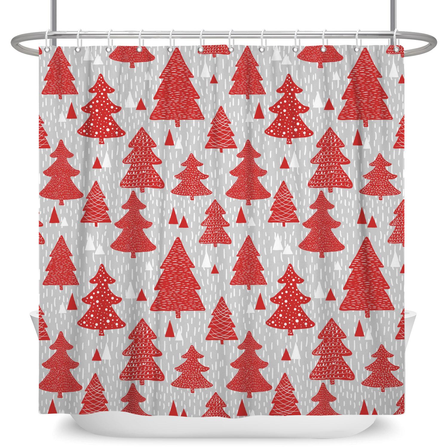 

GAEMerry Christmas Занавеска для душа Зимний снег Санта-Клаус Рождественские елки Декор Занавески для ванной Водонепроницаемый Экран для ванны 90x180cm