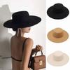 New Elegant Women Flatcap Hepburn Style French Wide Brim Felt Hat Dame Hat Retro Flat-top Cap Women