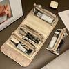 Roll-up Makeup Bag Travel Cosmetic Bag with 4 Detachable Clear Organizer for Women Pouches Folding Toiletry