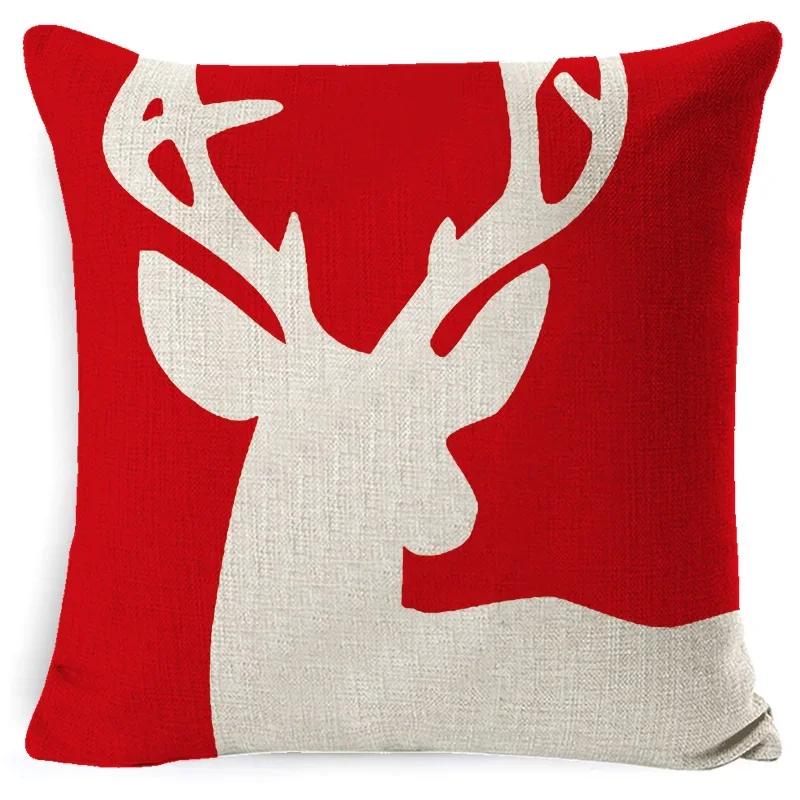 45CM Christmas Pillow Case Cushion Cover 2023 Christmas Decoration Red Gift Home Decoration Happy New Year Christmas Supplies