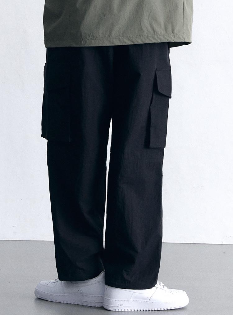 AIRIT Wide Fit Parachute Cargo Pants Am9080 Bk