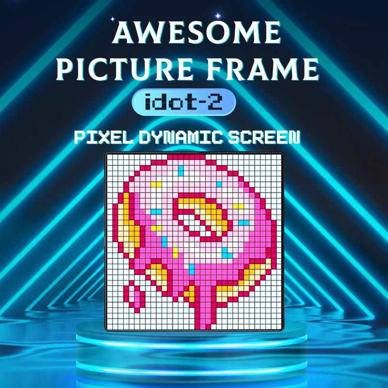 LED Matrix Pixel Display Smart App Control DIY Digital Photo Frame Pixel Programmable Screen Game Room Desktop Decor Night Light