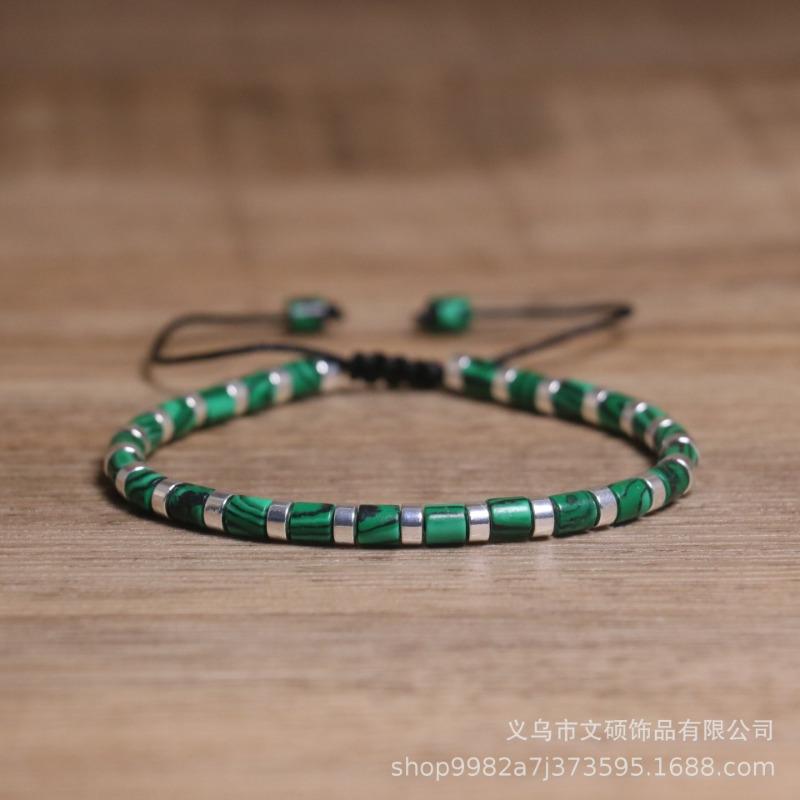 Turquoise Heishi Bead Bracelet – Gold Accent Adjustable Boho Jewelry, Spiritual Protection Gift for Women