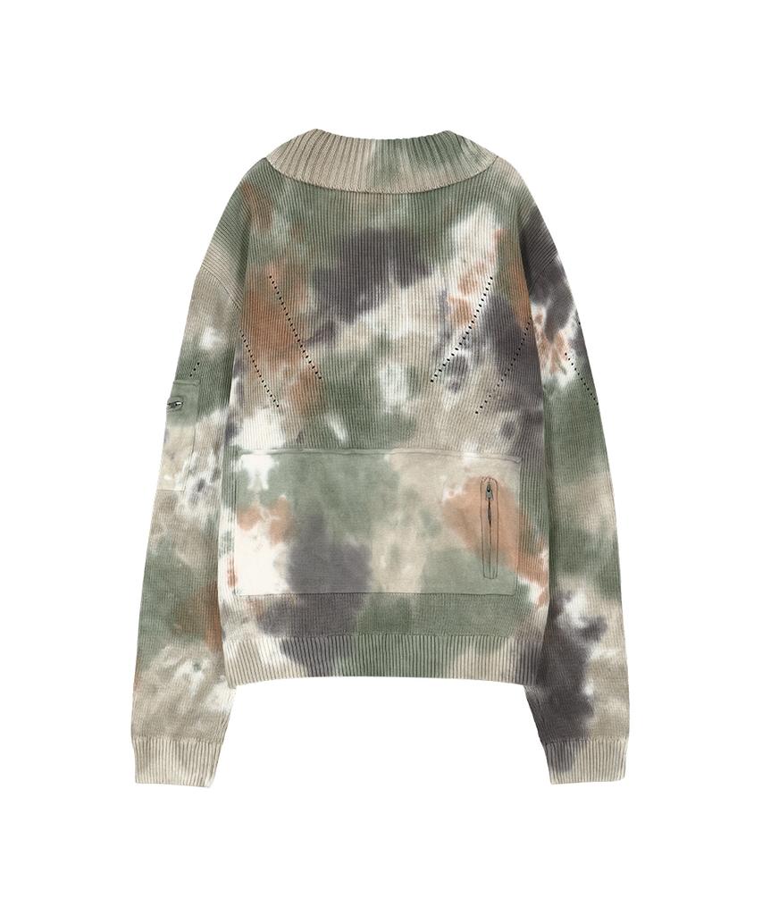 Adsb Andersson Bell Multi-Dyed Knit Zip-Up Sweater Atb1455M(Green/Beige)
