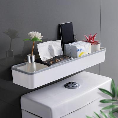 Étagère de rangement murale multifonctionnelle sans perçage au-dessus des toilettes