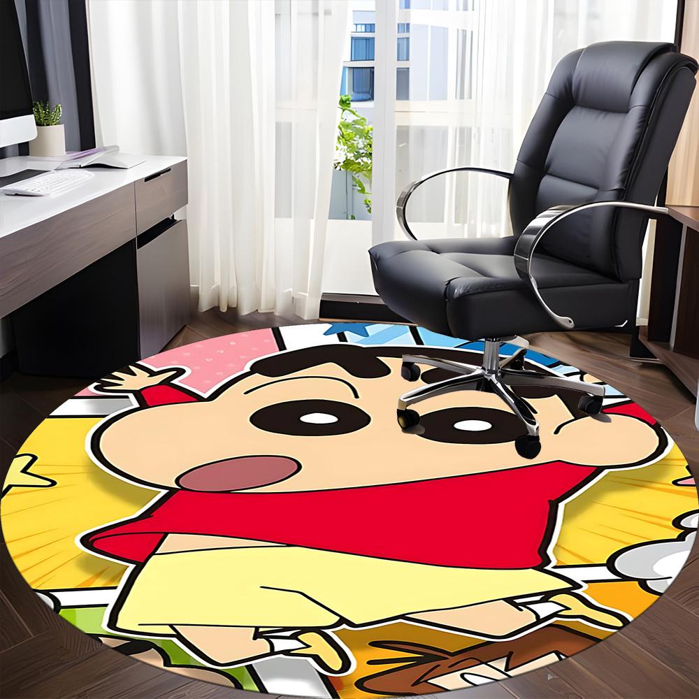 1pc Crayon Shin-chan Office Round Area Rug, Under Office Chairs Bedroom Living Room Home Decor a1022153