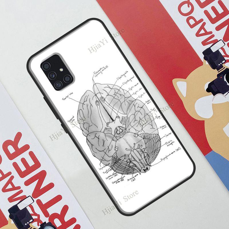 Vintage Anatomy Heart Cardiac Brain Nurse Case For Samsung Galaxy A12 A22 A32 A42 A52 A72 A51 A71 A50 A70 A03S A21S A52S Cover