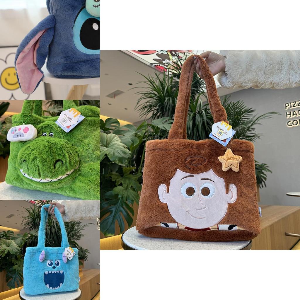 Genuine Stitch Plush Bag Cute Large Capacity Woody Autumn And Winter Plush Shoulder Bag Sullivan Tote Bag Book