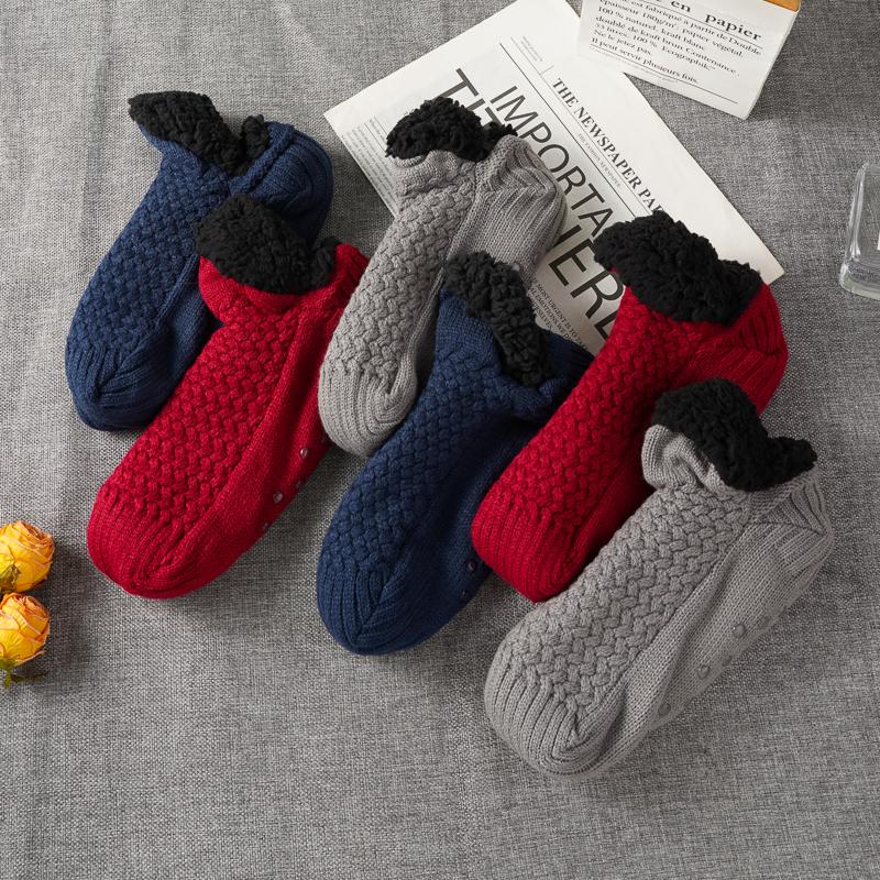 Super Warm Winter Non-slip Floor Socks Women Men Snow Socks Sleep Carpet Socks lady Slippers Socks Velvet Boot Unsiex Home Wear