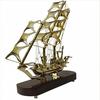 Messing Königliche Marine Schiffsmodell Maritime Schreibtischdekoration, Handgefertigtes Nautisches Sammlerstück, Antikes Geschenk für Seeleute oder Büroauslage