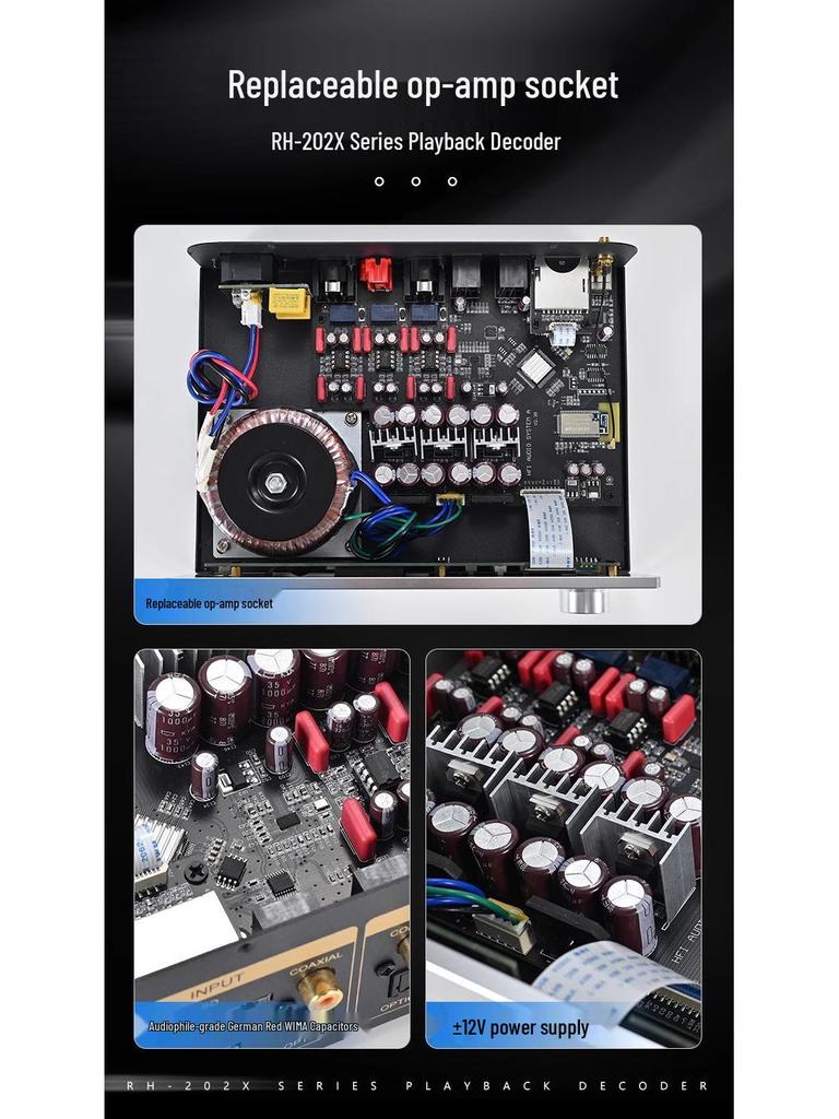 DSD Lossless HiFi Bluetooth 5.1 Music Player with USB and Turntable, DTS Dolby AC3 Decoding.