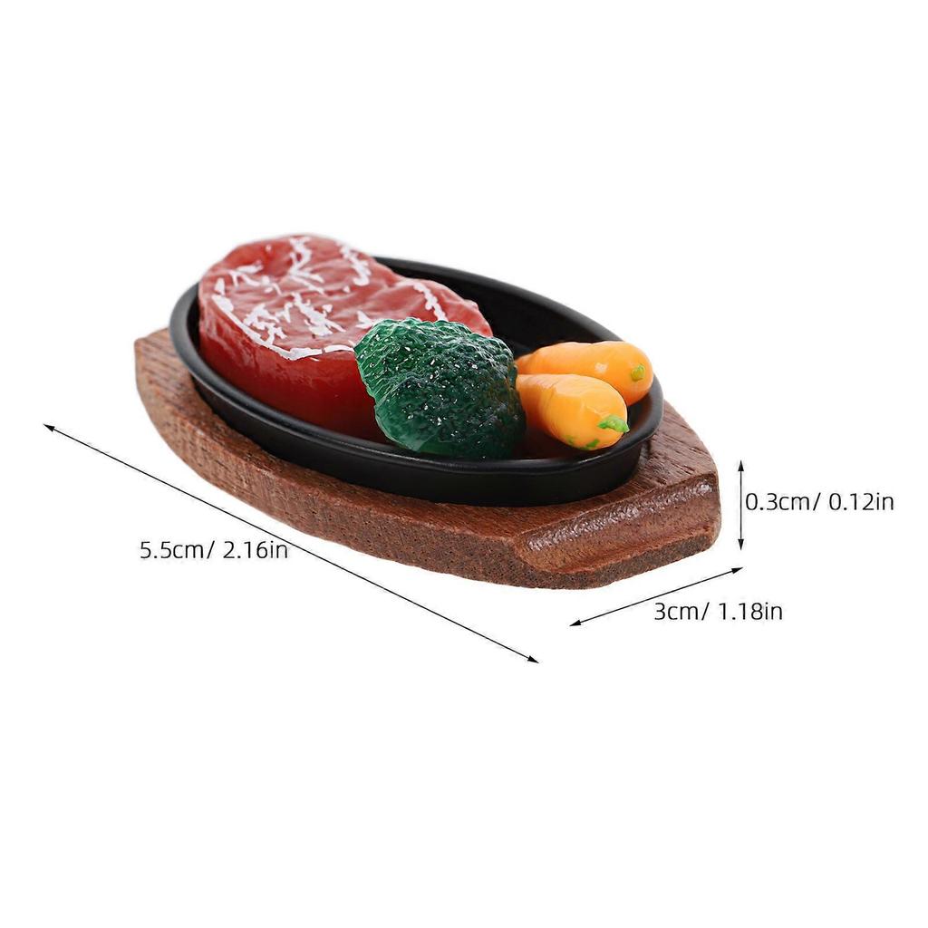 Realistic Miniature Steak Toy with Fake Meat for Dollhouse Kitchen Decor and Play Accessories Assorted Color