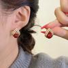 Soft Pearl Earrings for Women, Fashionable and Unique Rhombus-shaped Stud Earrings, Versatile Pearl Earrings for New Year and Various Occasions
