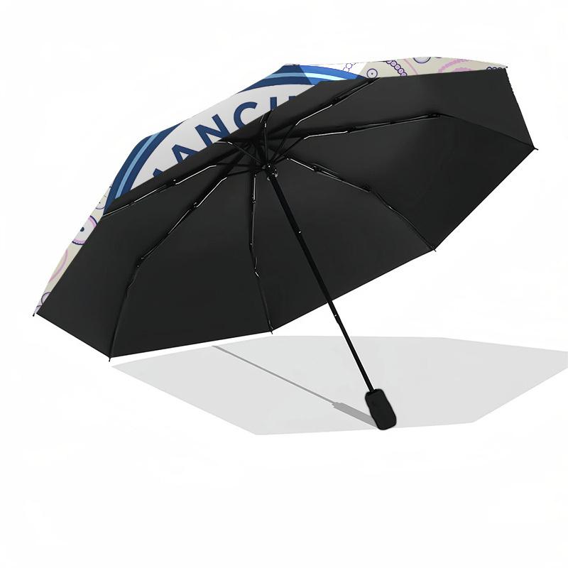 Manchester City, Badge Automatic Opening and Closing, 8 rib Structure Portable Umbrella, Suitable for Men and Women in All Seasons  Perfect