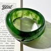 Women Fashion Jewelry Acrylic Resin Chunky Bangle Hypoallergenic Colorful Geometric