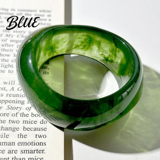 Women Fashion Jewelry Acrylic Resin Chunky Bangle Hypoallergenic Colorful Geometric