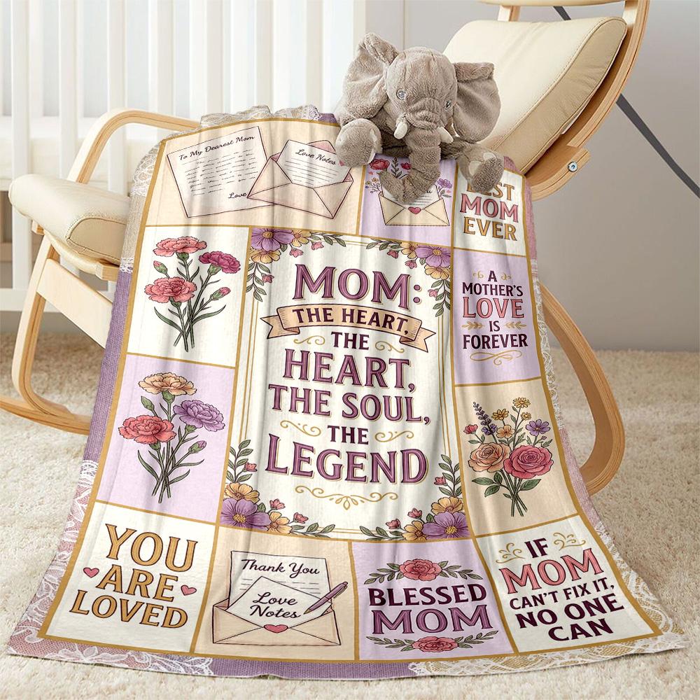 Mother's Day Greeting Blanket Suitable for sofas,travel, living rooms also a good gift for friends and family Suitable for all seasons.